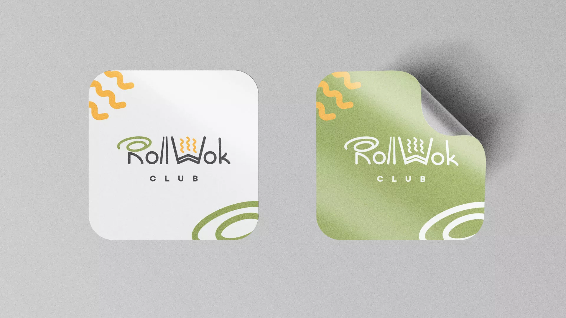 Разработка логотипа и фирменного стиля суши-бара «Roll Wok Club» в Дивногорске